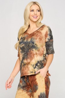 Women's Tie-Dye Print Dropped Shoulder T-Shirt - BOTTOMS: 807SR007 style 2