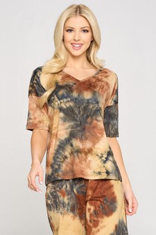 Women's Tie-Dye Print Dropped Shoulder T-Shirt - BOTTOMS: 807SR007 style 4