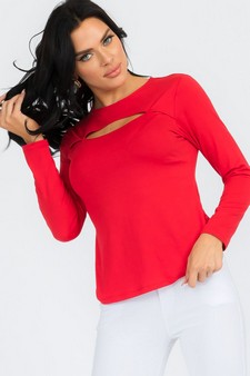 Women’s Essential Cut-out Crew Neck Top style 4