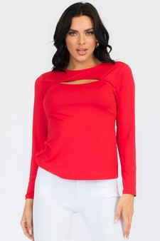 Women’s Essential Cut-out Crew Neck Top