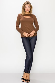 Women’s Essential Cut-out Crew Neck Top style 4