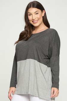 Women's Duo Split Color Dolman Sleeve Top style 2