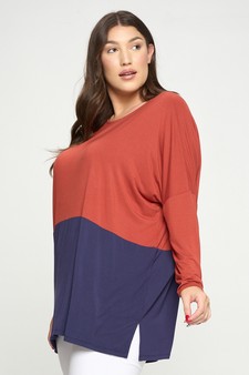 Women's Duo Split Color Dolman Sleeve Top style 2