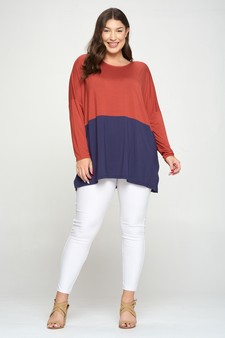 Women's Duo Split Color Dolman Sleeve Top style 5