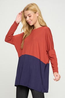 Women's Duo Split Color Dolman Sleeve Top style 2