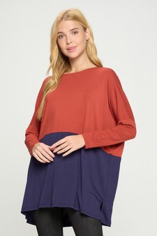 Women's Duo Split Color Dolman Sleeve Top style 3