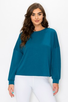 Women’s Oshun Cutout French Terry Long Sleeve Top style 2