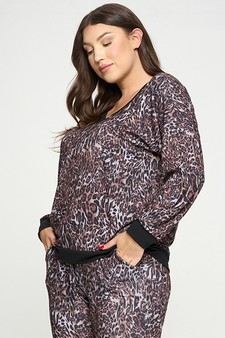 Women’s V-Neck Cheetah Print Long Sleeve style 2