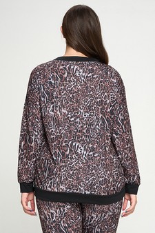 Women’s V-Neck Cheetah Print Long Sleeve style 3