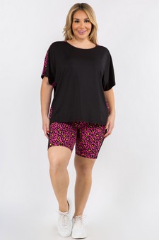 Women's Contrasting Leopard Printed Loungewear Set style 4