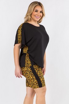 Women's Contrasting Leopard Printed Loungewear Set style 2