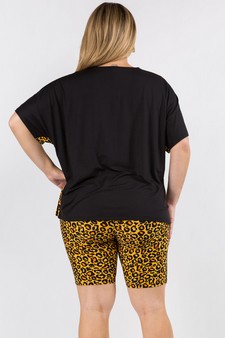 Women's Contrasting Leopard Printed Loungewear Set style 3