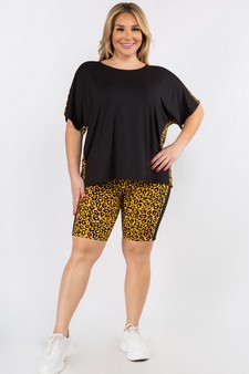 Women's Contrasting Leopard Printed Loungewear Set style 4