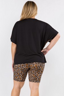 Women's Contrasting Leopard Printed Loungewear Set style 3