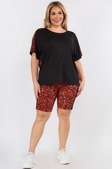 Women's Contrasting Leopard Printed Loungewear Set style 4