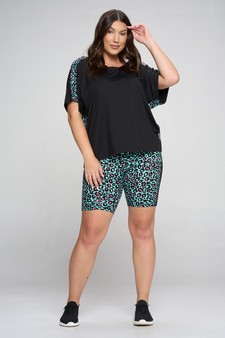 Women's Contrasting Leopard Printed Loungewear Top style 4