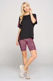 Women's Contrasting Leopard Printed Loungewear Top style 4