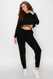 Women's Crop Top Loungewear Set style 4