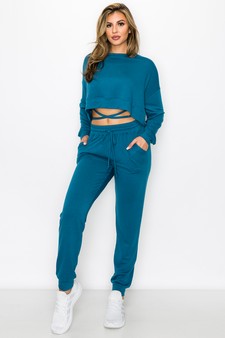 Women's Crop Top Loungewear Set style 2