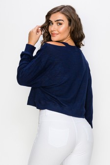 Women’s Soft Washed Off Shoulder Cropped Long Sleeve style 3