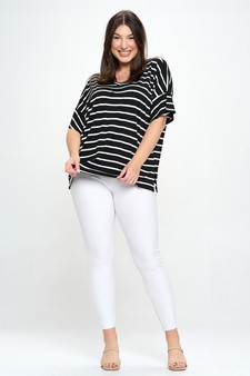 Women’s Striped Oversized Short Sleeve Top style 4