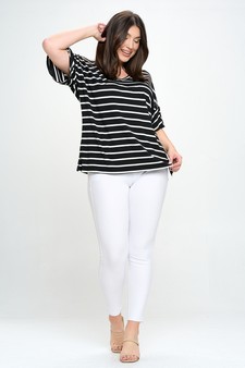 Women’s Striped Oversized Short Sleeve Top style 5