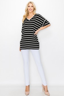 Women’s Striped Oversized Short Sleeve Top style 4