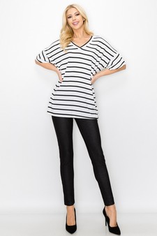 Women’s Striped Oversized Short Sleeve Top style 4