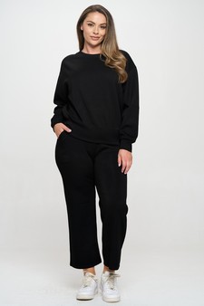 Solid UltraComfy Sweatshirt & Straight Leg Pant Set