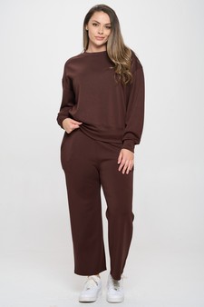 Solid UltraComfy Sweatshirt & Straight Leg Pant Set