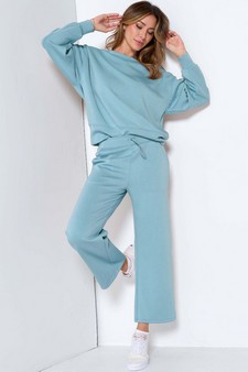 ETA 05/16/25 - Solid UltraComfy Sweatshirt & Straight Leg Pant Set
