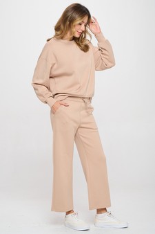 Solid UltraComfy Sweatshirt & Straight Leg Pant Set style 2