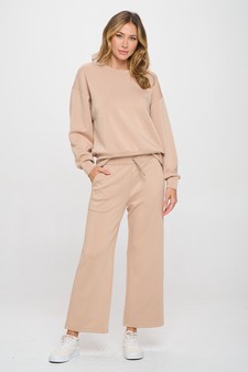 Solid UltraComfy Sweatshirt & Straight Leg Pant Set style 5