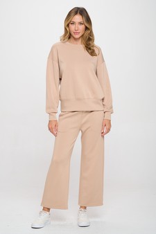 Solid UltraComfy Sweatshirt & Straight Leg Pant Set style 6