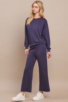 ETA 10/25/24 - Solid UltraComfy Sweatshirt & Straight Leg Pant Set