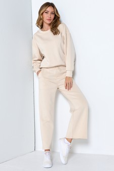 Solid UltraComfy Sweatshirt & Straight Leg Pant Set style 6