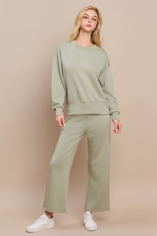 Solid UltraComfy Sweatshirt & Straight Leg Pant Set style 5