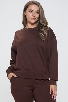 Women’s Solid Crewneck UltraComfy Sweatshirt (XL only) style 4