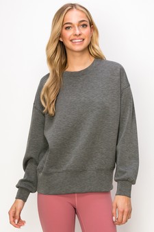 Women’s Solid Crewneck Scuba Sweatshirt