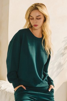 Women’s Solid Crewneck UltraComfy Sweatshirt style 2