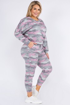 Women's French Terry Long Sleeve Vintage Camo Set style 2