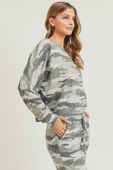 Women's French Terry Long Sleeve Vintage Camo Set style 4