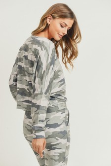 Women's French Terry Long Sleeve Vintage Camo Set style 5
