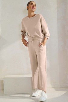 Women's UltraComfy Cropped Sweatshirt & Straight Leg Pant Set style 4