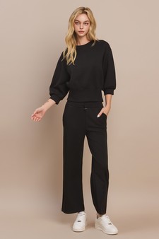 Women's UltraComfy Cropped Sweatshirt & Straight Leg Pant Set style 5