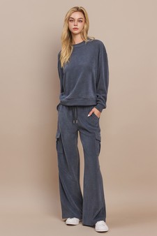 Women's Relaxed Ribbed Corduroy Cargo Pant Set