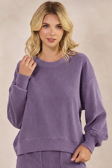 ETA 06/25/26 - Women's Relaxed Ribbed Corduroy Long Sleeve Top