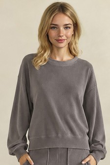 ETA 07/25/26 - Women's Relaxed Ribbed Corduroy Long Sleeve Top