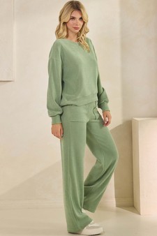 Women's Relaxed Ribbed Corduroy Long Sleeve Top style 5