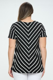 Women’s Chic in Stripes V-neck Top style 3